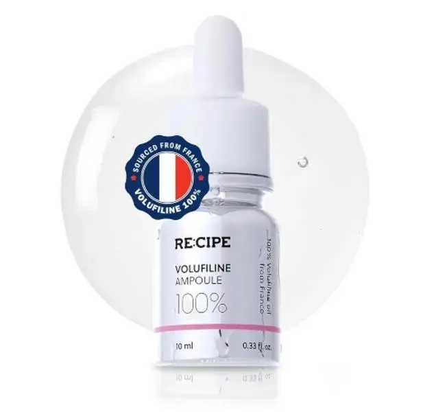 RE:CIPE Volufiline 100% Ampoule - Official Product From France, Sederma - Pure Volufiline Serum - DIY Skin Care Booster for Face & Body - Hydrating & Age-Defying Formula for Elevated Resilience 0.33 fl oz