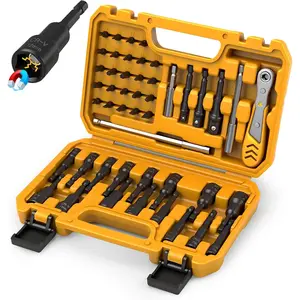47-Piece Magnetic Nut Driver & Screwdriver Bit Set - Strong Magnetic Nut Drivers for Impact Drill, Power Nuts Driver, Mini Ratcheting Wrench, Drill Bits Extension & Socket Adapter