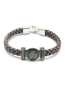 Anime Themed Accessories One Piece Naruto Attack on Titan Woven Leather Durable Bracelet Multilayer Buckle Wristband for Cosplay Fans