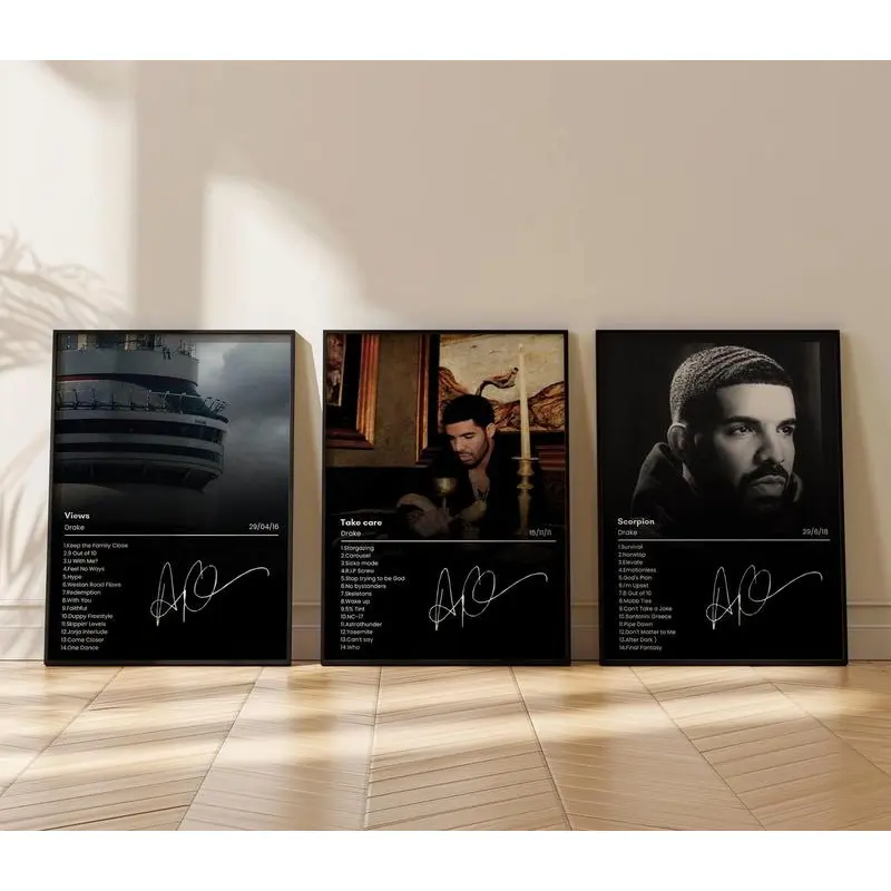 Set of 3 Canadian singer 3 Album Cover Posters: Vintage 3 Prints. Ideal Music Cover Gifts for Men. Male Retro Wall Art. Unframed wall art decor