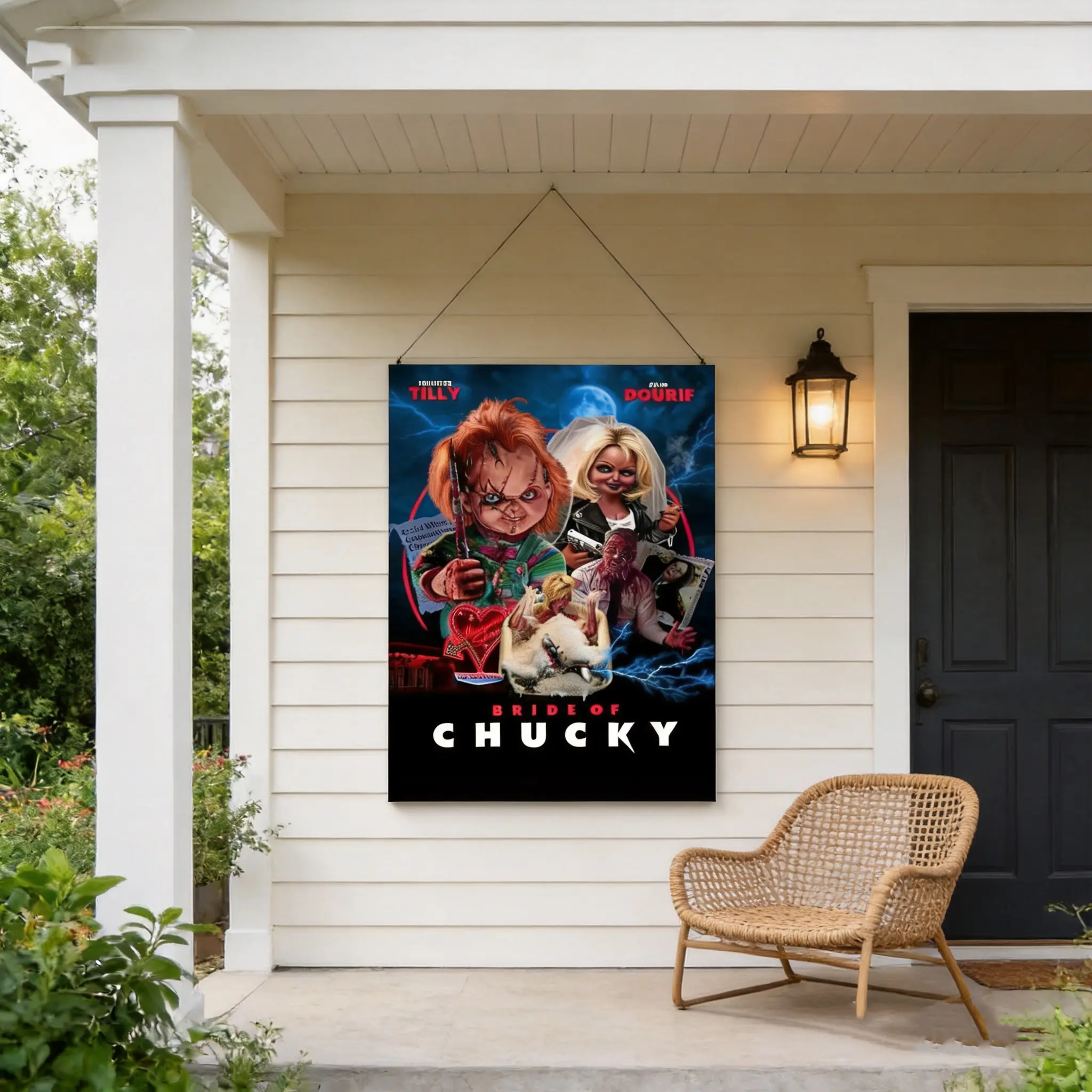 Bride of Chucky Artistic Print, Home Wall Art Wood Decorative Artwork, Porch Living Room Home Decor Poster