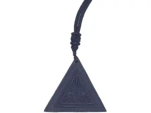 Emf Protection Triangle Eye of Horus Shungite Pendant,Eye of God Shungite Necklace EMF Blocker Necklace