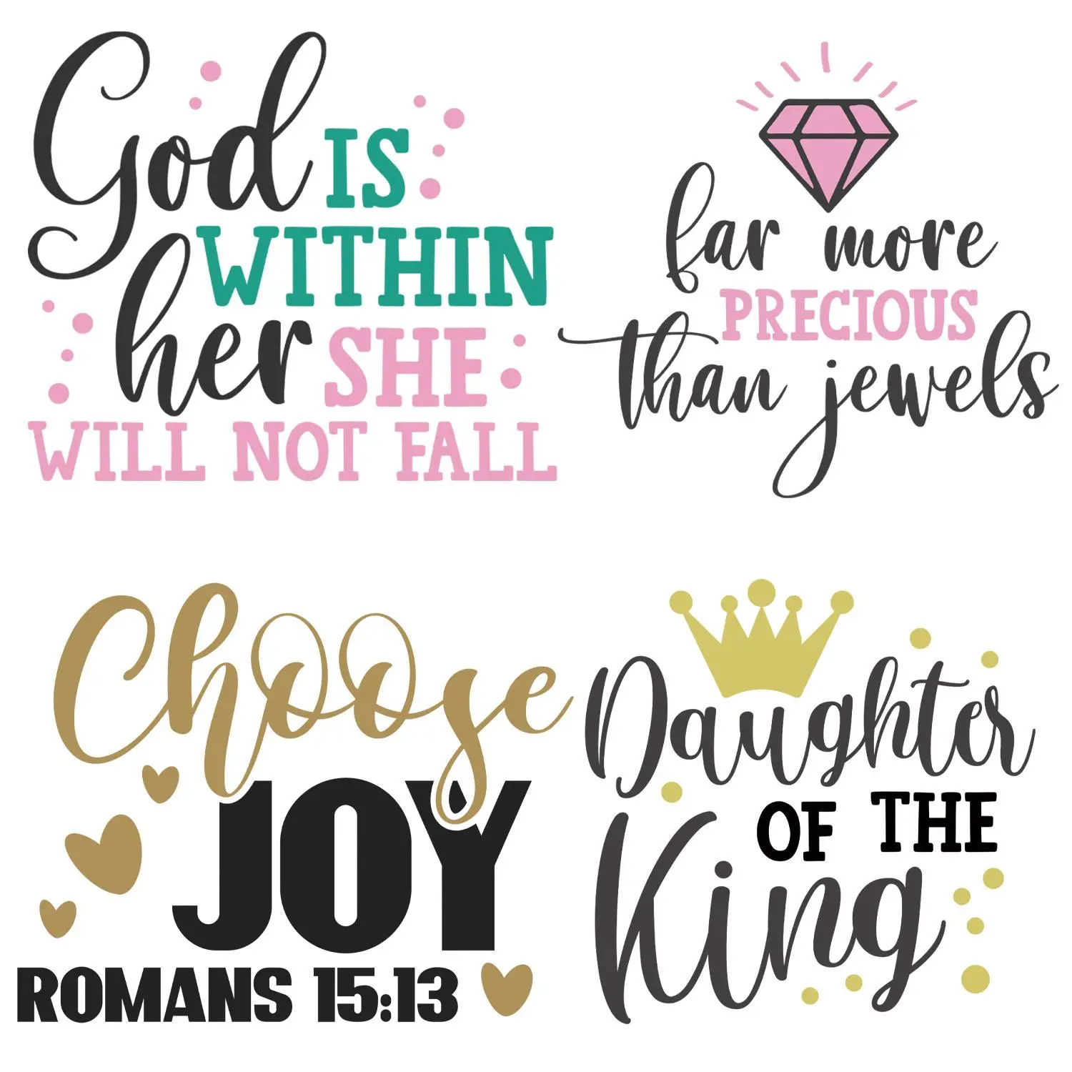 Letter Pattern Heat Transfer Sticker, 4 Counts/set Heat Transfer Sticker, DIY Heat Transfer Sticker for T-shirt, Clothes, Jeans, Bags, Backpacks, Hats