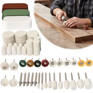  72pcs Wool Felt Polishing Buffing Wheel Heads with Polish Compound Suitable for Jewelry, Watch Repair, Rotary Tools Accessories, 1/8" Shank Buffing Heads for Rotary Grinders, Polish Compound Applicator for Hobbyists & Professionals kit set gadgets