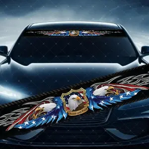 Star Spangled Eagle Wings Car Windshield Sticker, Decorative Vinyl Decal, Scratch Cover Waterproof UV Protection, Fits All Cars, Vinyl Waterproof Decals, Universal Car Sticker