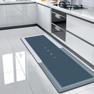 Rectangle Bath Mat, 1 Count Letter Pattern Color Block Kitchen Mat, Bathroom Drying Doormat, Non-slip Absorbent Diatomite Rug for Home Entryway Kitchen Decor, Valentine's Day Gift