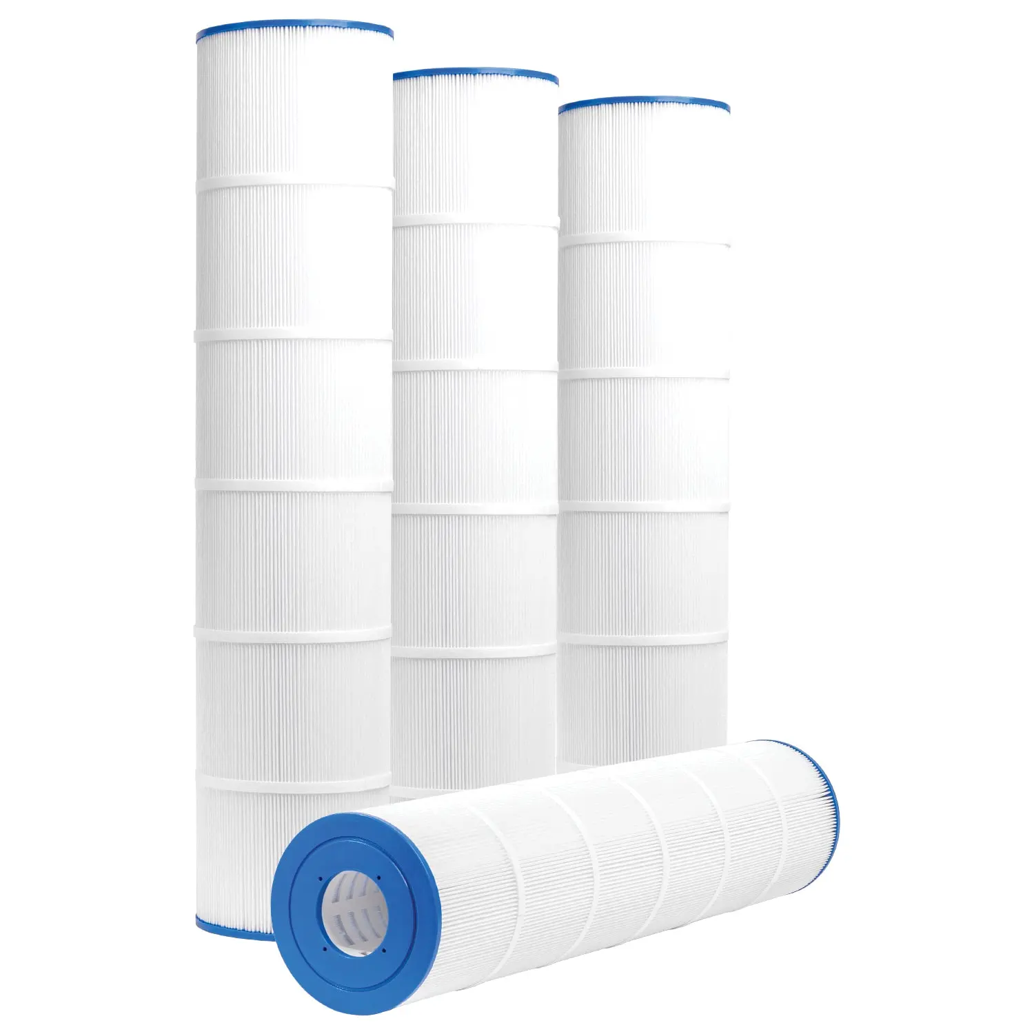 XtremepowerUS 4-Pack Cylindrical Above-Ground Pool Filter Cartridges - 130 sq ft, 32 inches OD, 7 in Size, Pool Maintenance Pumps & Accessories, Clean Water Solutions, Easy Installation, Reliable Replacement (Home & Garden Supplies)