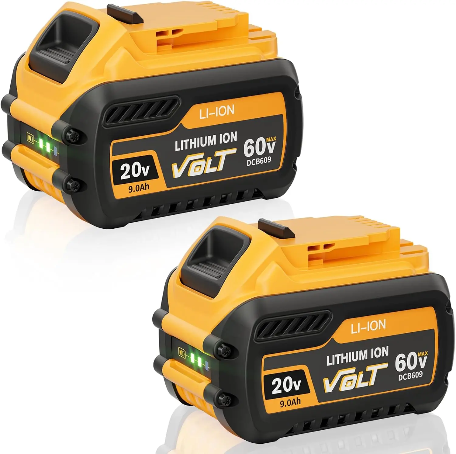 2Pack 9.0Ah Dewalt 20V/60V Max Flexvolt Replacement Battery – Universal Fit for DCB609/DCB606/DCB200-DCB209 Heavy Duty