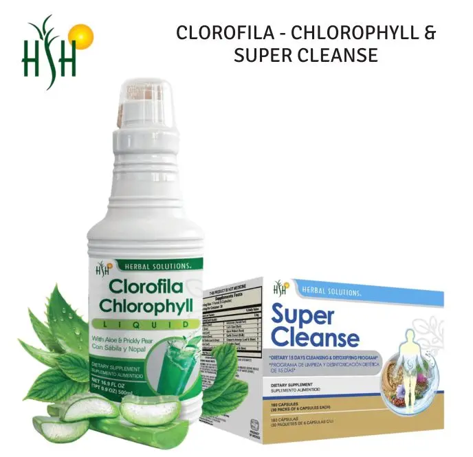 HERBAL SOLUTIONS Chlorophyll & Super Cleanse Kit – 15-Day Digestive Wellness Program
