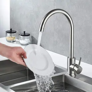 Kitchen Sink Faucet, Gooseneck Kitchen Faucet, 2 in 1 Cold & Hot Water Faucet, Kitchen Rotatable Sink Faucet, Stainless Steel Tap