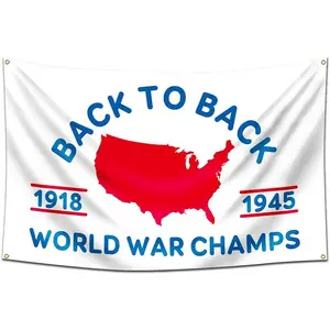 Tapestry  World War Champs 3x5 Ft Flag Back to Back Banner Tapestry with 4 Brass Grommets for Man Cave College Dorm Room Decor Outdoor Parties Gift Tailgates