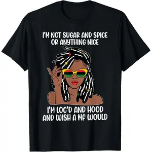 Cotton(pure) Loc'd Hair Black Girl Melanin Woman  T-Shirt