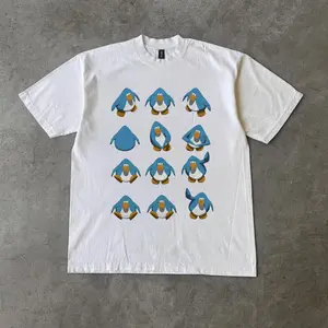 Penguin Dance Club T-Shirt, 90s Retro Band Tour Merch, Oversized Grunge Graphic Pullover, Unisex Preppy Streetwear