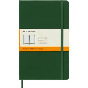 Moleskine Classic Notebook, Hard Cover, Ruled, Large (5" x 8.25"), Myrtle Green