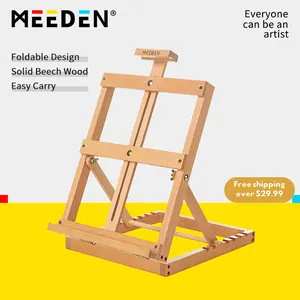 MEEDEN Art Heavy-Duty Tabletop Studio H-Frame Wooden Easel- Solid Beech Wood Adjustable Artists Desktop Easel for Artist, Beginners & Teens- Holds Canvas Art up to 23" High, Christmas, Blackfriday, Christmasgift,Gift Crafts Handcraft