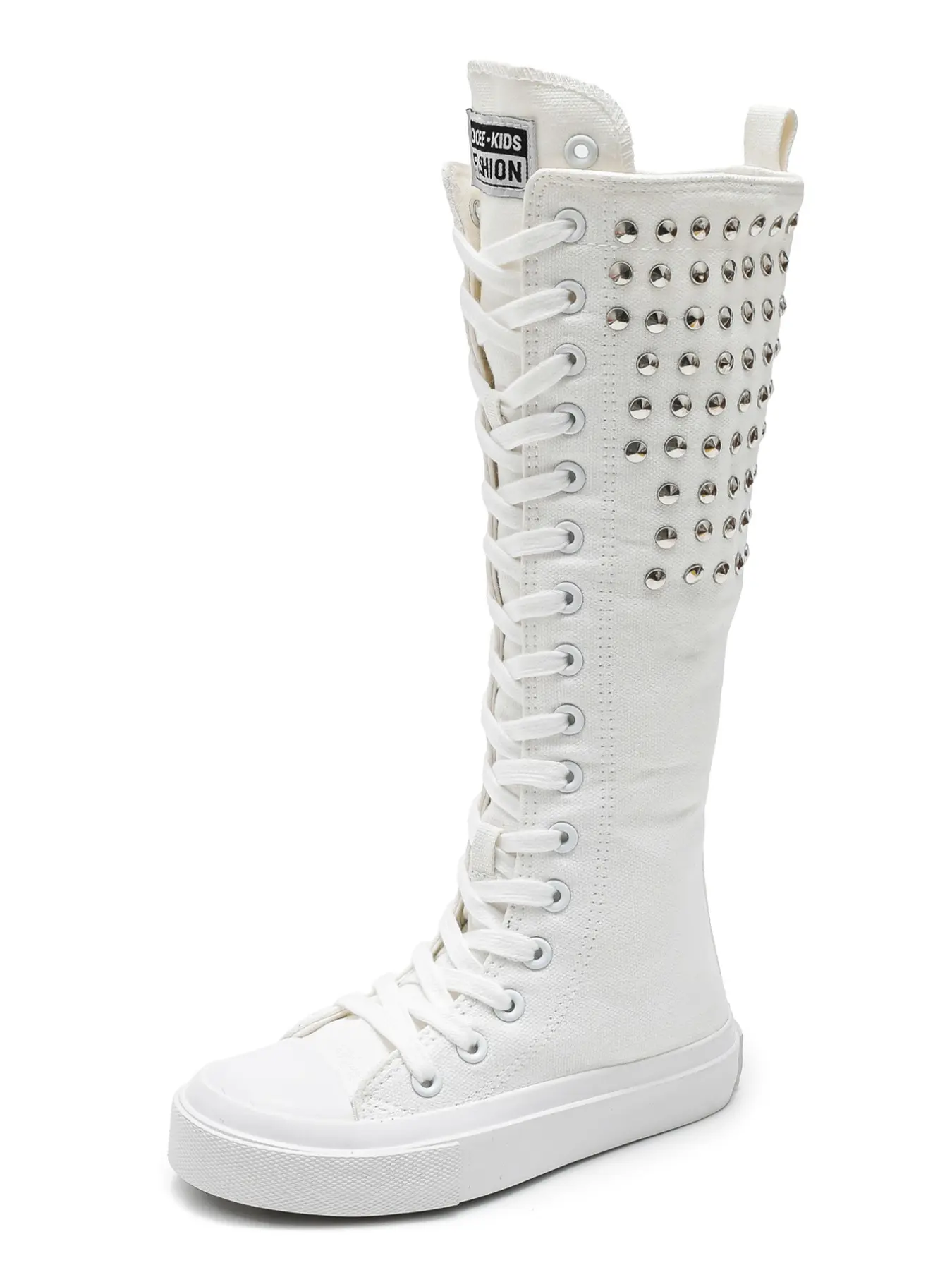 Opoee Kids High Top Shoes, Unisex Canvas Sneakers, Fashion Street Dance, School Shoes, Outdoor Casual Sports Shoes, Girl Knee-High Boots