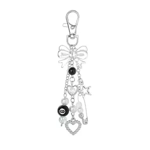 1pc Fashion Handmade Resin Bead Keychain, Punk Style Women's Accessory, Lobster Clasp Pendant For Car Keys, Bag Charm For School Backpack, Cute Goth Y2K Keychain Gift