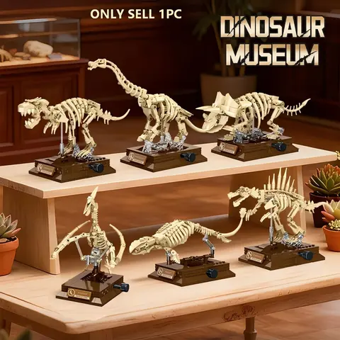 Dinosaur Building Block Set, Creative Building Blocks, Small Particle Mini Bricks DIY Toy Kit, Compatible with Major Brand Bricks, 3D Dinosaur Model Building Kit, Creative Gift for Kids Ages 8+