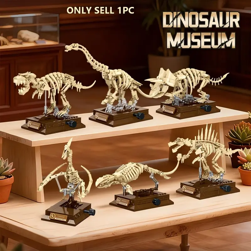 Dinosaur Building Block Set, Creative Building Blocks, Small Particle Mini Bricks DIY Toy Kit, Compatible with Major Brand Bricks, 3D Dinosaur Model Building Kit, Creative Gift for Kids Ages 8+