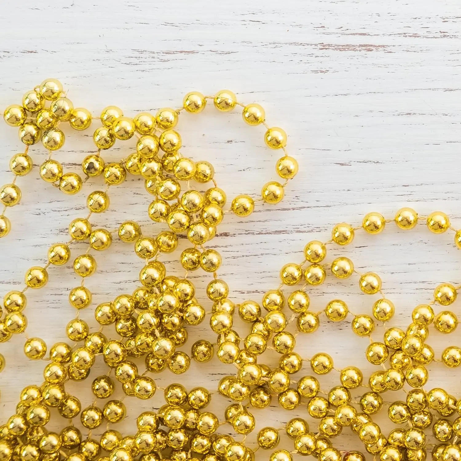 4E's Novelty Gold Beads Necklaces – 72 Pack Bulk Mardi Gras Party Favors & Parade Accessories