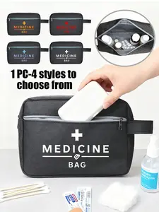 Portable Medicine Bag with Print Design, Multifunctional First Aid Kit, Emergency Kit, Travel Medical Storage, Durable and Easy to Carry