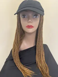 Braided Hat Wig with #30 Hair color Black Hat