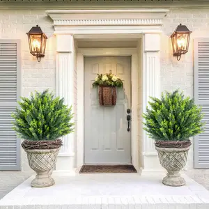 25.6 Inch Artificial Topiary Ball Tree with Spike,Artificial Cedar Tree for Home Decor, Indoor and Outdoor