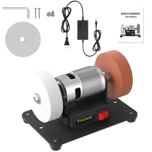 Mini Electric Belt Sander | 12-Speed Adjustable Electric Belt Grinder | Dual-Wheel Electric Bench Grinder | Anti-Slip & Low Noise | Grinding & Polishing Machine For Metal, Wood, Stone&Jewelry | Electric Coarse & Fine Grinding Wheels