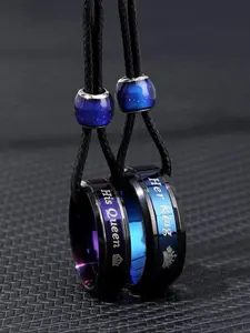 Couple Matching Pendant Necklace, Stainless Steel Jewelry for Parties, Daily Wear, Trendy All-Match Accessory, Perfect Birthday Gift, Necklace Set