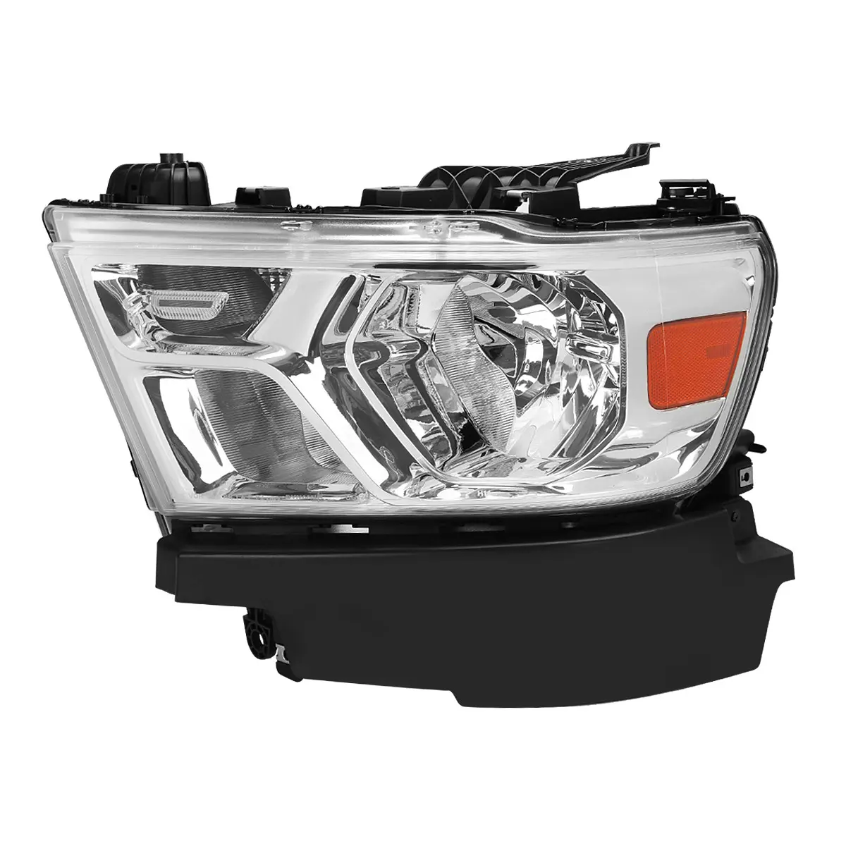 2019-2024 Dodge Ram 1500 Factory Style Crystal Headlight - Driver Side Only (Chrome Housing / Clear Lens)