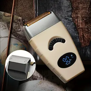 GERTZY Double Layer Mesh Beard Trimmer with Pop-up Trimmer - Rechargeable LCD Battery Display - Perfect Gift for Boyfriend Husband Friends on Christmas Fathers Day Birthday