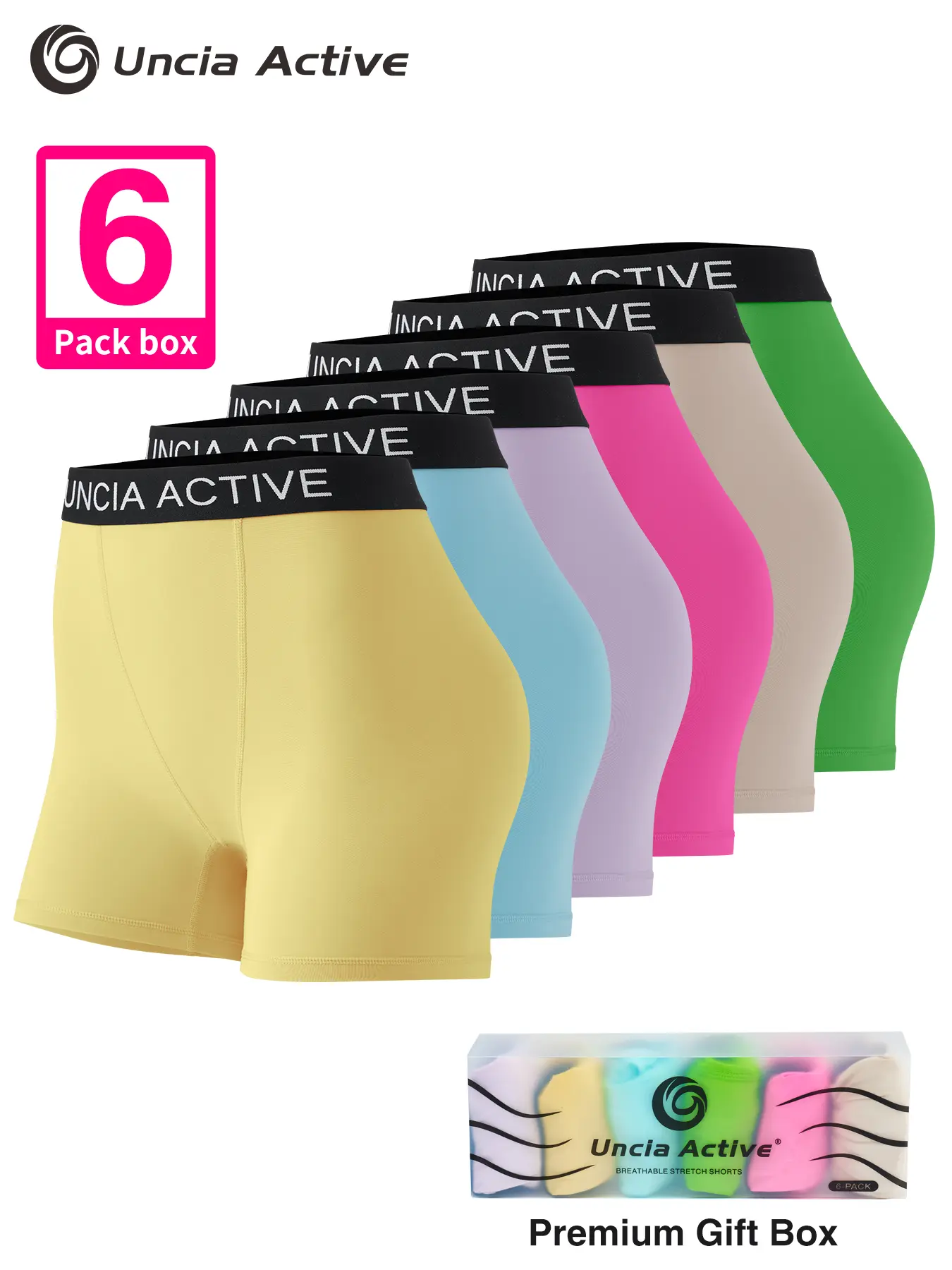 UNCIA ACTIVE Women's 2-Pack SuperSoft Comfy Plain Boxer Shorts with CREORA Spandex, Breathable for Lounging & Cycling, Do Not Dry Clean, Minimalist Basic Womenswear Underwear,back to school,back to school haul
