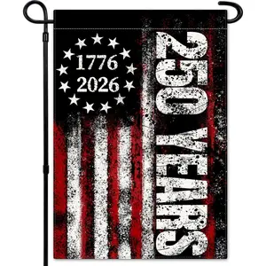 America 250 Years Garden Flag, 250th Anniversary USA Patriotic Double-Sided Banner, Double-Sided Burlap, 1776-2026 Semiquincentennial Commemorative, Suitable for Outdoor Lawn Decor (12×18 Inch)
