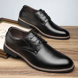 Elegant Lace-Up Business Casual Shoes Classic Leather Design for Daily Commuting & Formal Occasions in Black & Brown