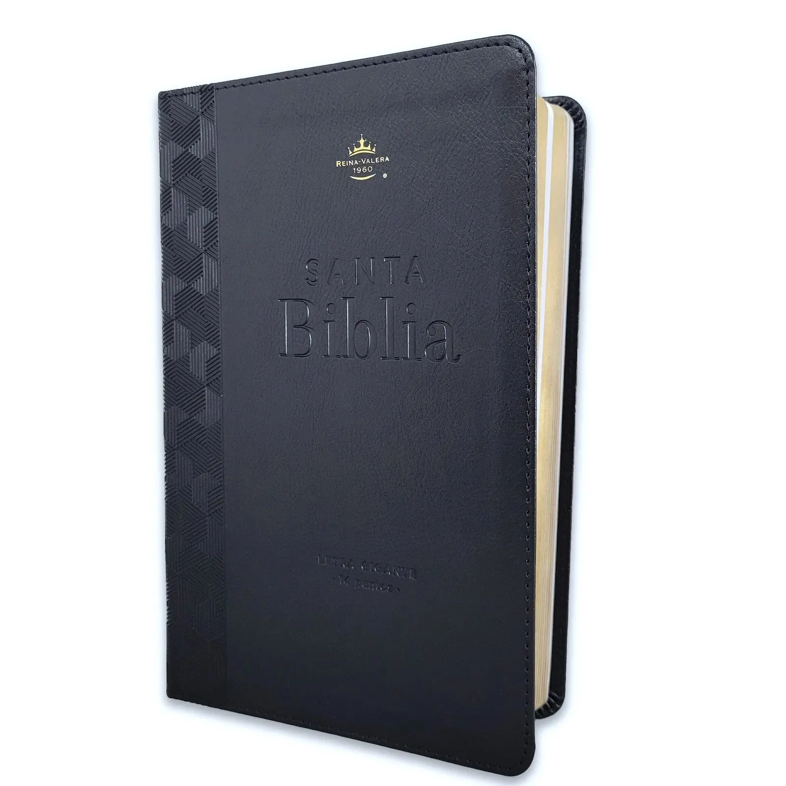 RVR60 Bible, Black Genuine Leather Manual Size, 14-Point Giant Font