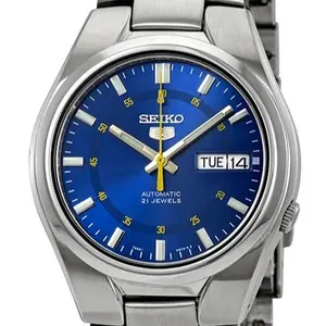 Seiko 5 Sports Automatic Men's Watch silver strap with blue dial