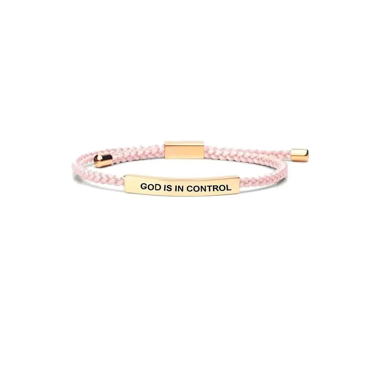 Unisex Handmade Engraved "God Is In Control" Bible Verse Stainless Steel Letter Link Adjustable Cuff Bracelet, Religious Non Tarnish Tarnish Proof Faith Jewelry, Thanksgiving Anniversary Gifts for Women, Faith Wear Jewelry, Bracelets, Non Tarnish Jewelry