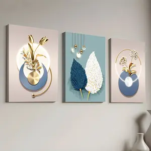 3-Piece Light Luxury Artistic Wooden Frame Prints, Modern Abstract Wall Art, Home Decor Accessory & Decoration for Living Room, Bedroom