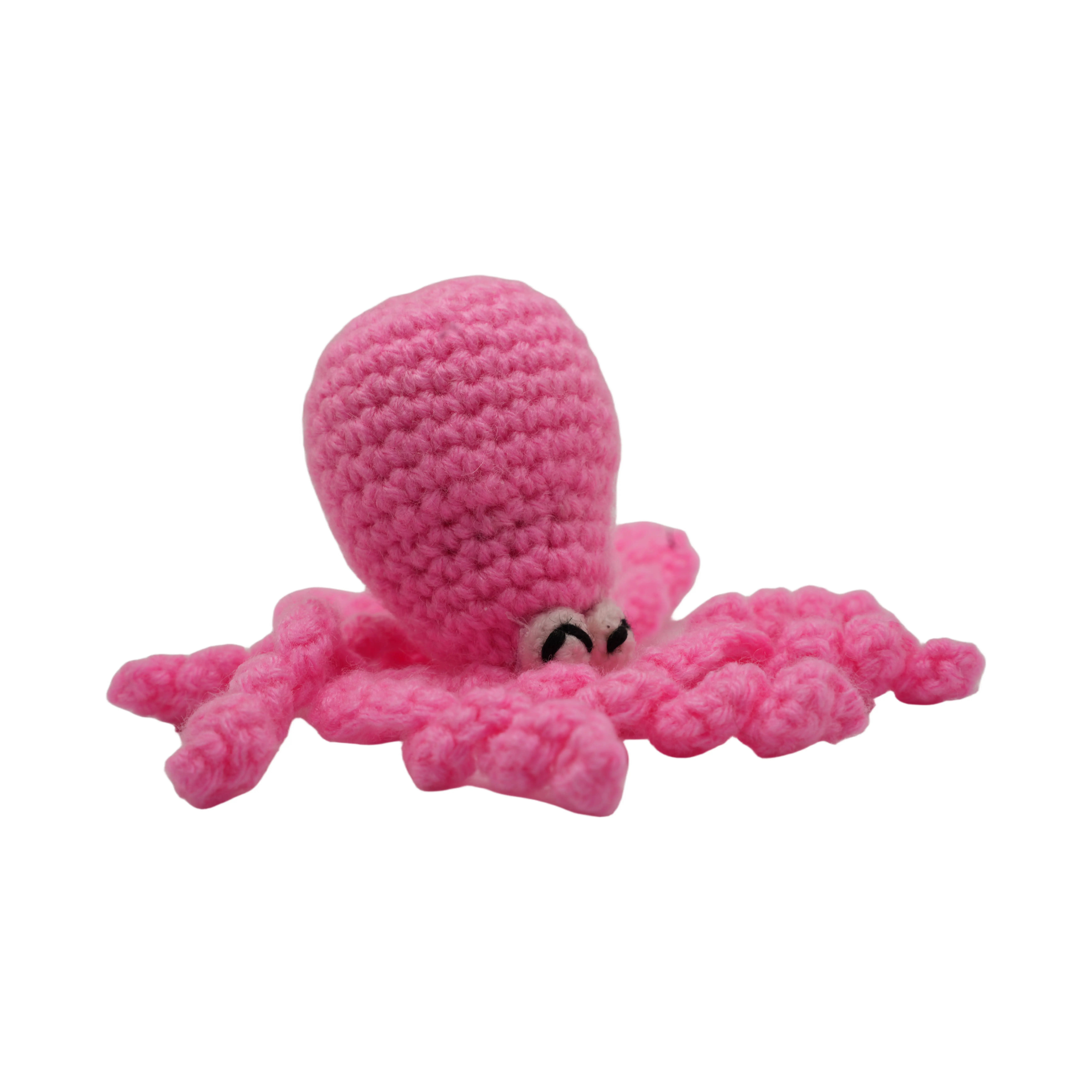Handmade Crochet Yarn Octopus Figurine - Unique Ocean Animals Home Decor Statue, Cottagecore Desk Accent, House Decoration Gift for Adults, Car Dashboard-Backpack Charm, Yarn for Crochet Craft Piece, One Of A Kind