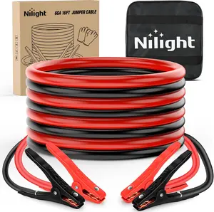 Nilight Jumper Cables for Car Battery 6 Gauge 16 FT Booster Cable Heavy Duty 450 A CCA with Carrying Bag Jump Start Emergency Kit Pickup Vans SUV Sedan Motorcycle