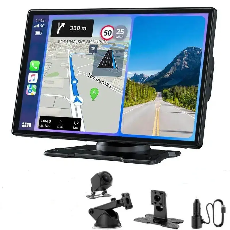 WHATOOK 9-in Portable CarPlay Adapter Car Player, Car Play Monitor for Car Electronics, Cars Accessories