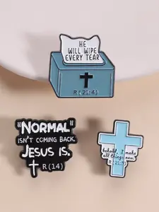 Revelation Theme Faith Expression Badge, Paper Towel Box Cross Shape, Tear Sticker Emblem, Christian Believers Display Decor, Religious Beliefs, Religious Badges, Daily Decoration