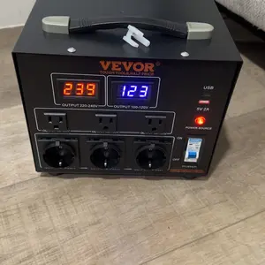 VEVOR Voltage Converter Transformer, TikTokShopBlackFriday, Max. 5000W,Not for EV Charging， Heavy Duty Step Up/Down Transformer, Convert from 110 Volt to 220 Volt and  from 220 Volt to 110 Volt, with US Outlet EU Outlet 5V USB Port