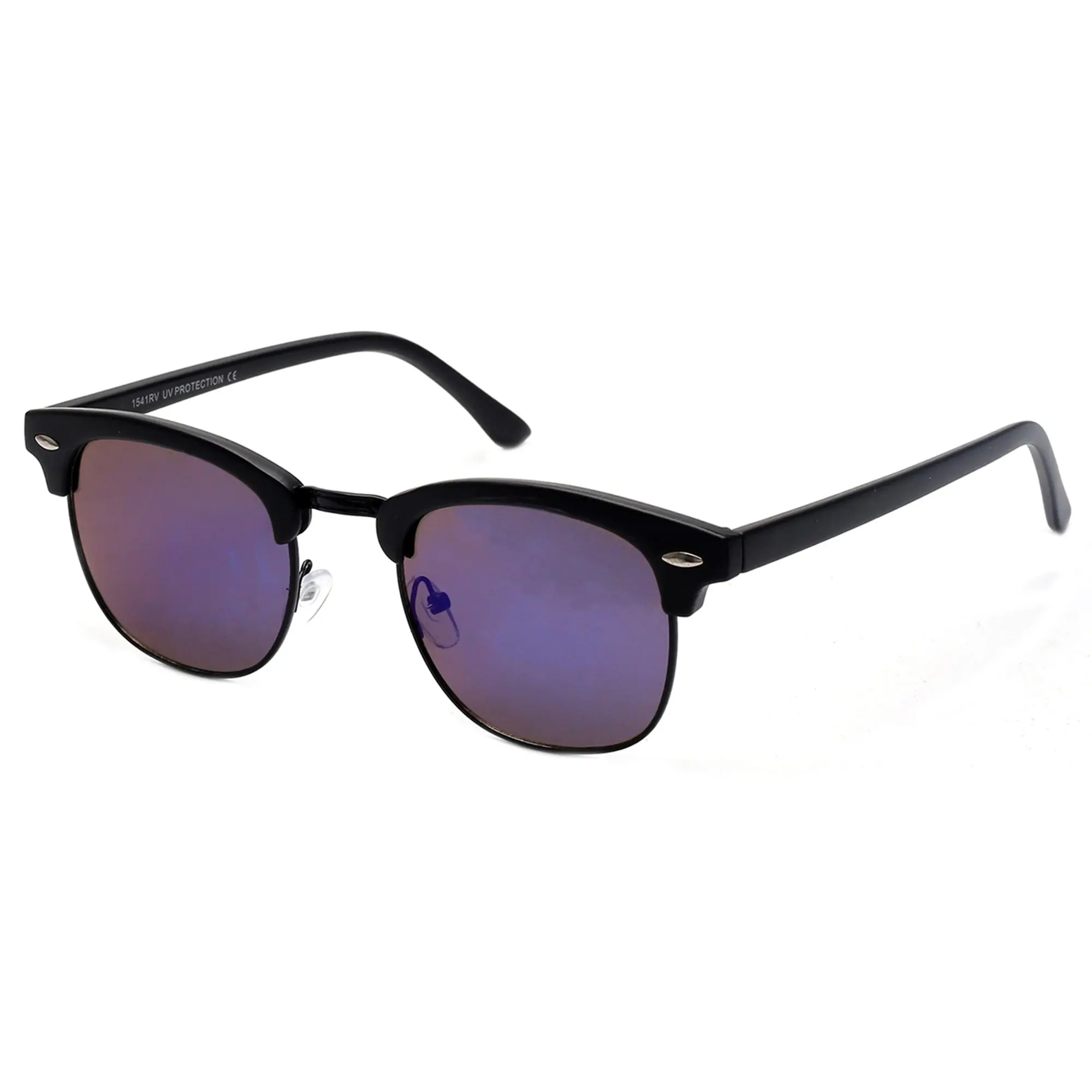 Civic Edge — Black Mirrored Clubmaster Sunglasses