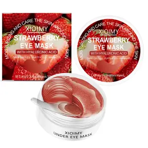 60pcs Strawberry and Hyaluronic Acid Gel Eye Masks for Deep Hydration, Smooth and Firm Eye Skin, Radiant Glow for All Skin Types