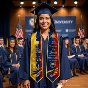 Personalized Colombian Graduation Stole – Custom Name & School for Kids & Adults, Class of 2026