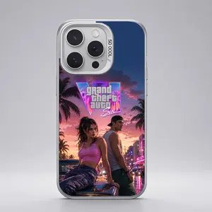 GTA VI pattern Aesthetic Pattern IMD Casing For iphone 17 16 15 14 13 12 11 X XS PRO MAX SAMSUNG GALAXY S21 S22 S23 S24 S25 S26 FE ULTRA PLUS Gradient Hard TPU PET PC Black Silver Gift Shockproof Luxury Protector Phone Cases Cover