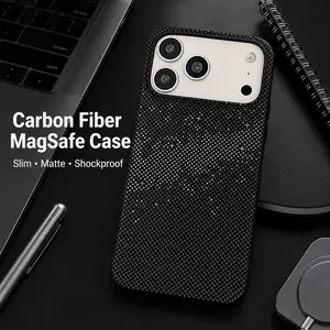 Carbon Fiber MagSafe iPhone Case| Kevlar Matte-Textured, Fingerprint-Resistant, Shockproof Protective Cover - Compatible with iPhone 13/14/15/16/17 Pro Max