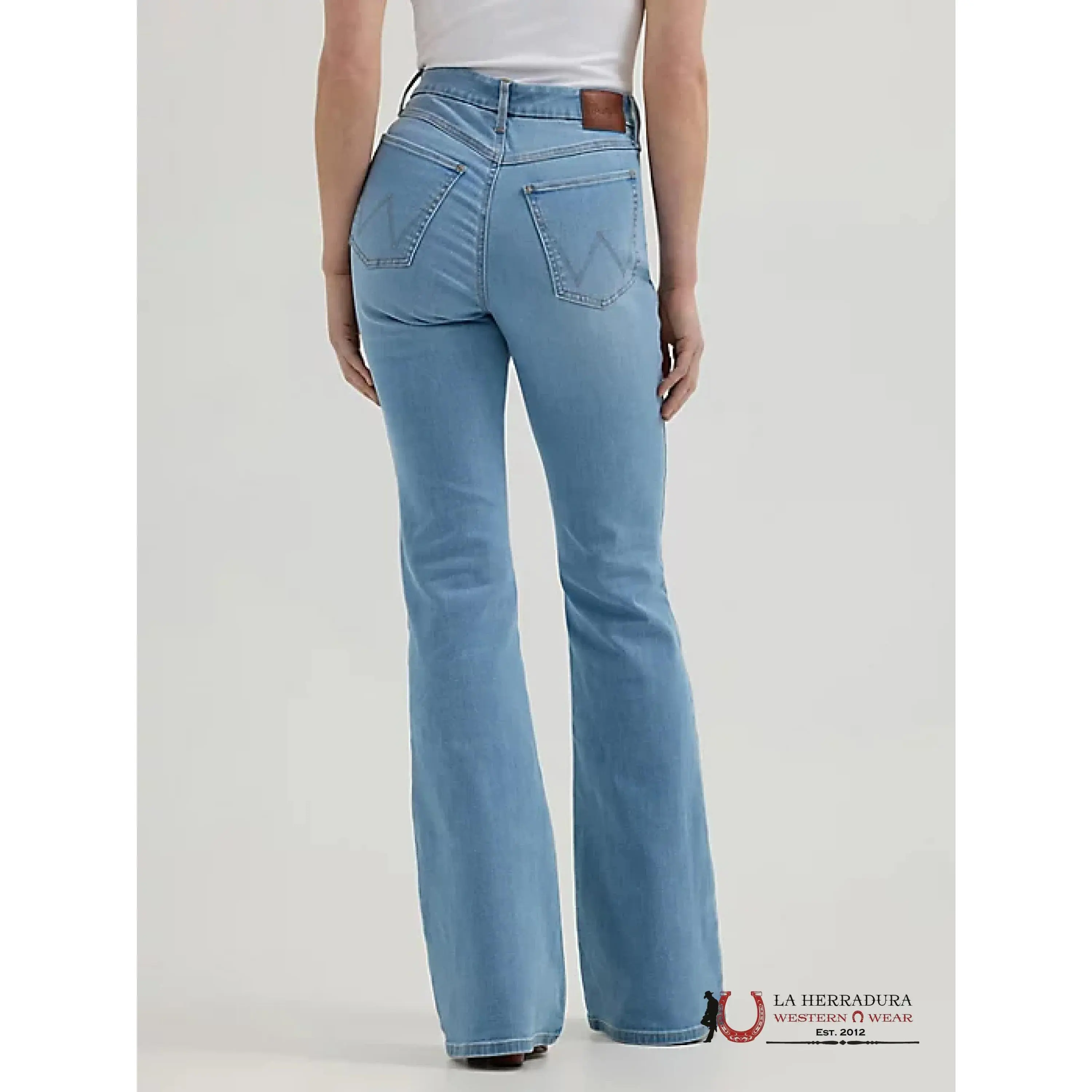 WOMENS WRANGLER BESPOKE FLARE JEAN LIGHT WASH 112361642