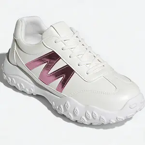 Women's Cushioned Platform Sneakers, Breathable Athletic Shoes for Work & Street Style water skate roller light-up lace print fashion season top sneaker low unisex everyday versatile white classic chunky trainer